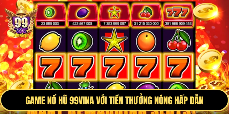 Máy đánh bạc với màn hình đầy màu sắc và biểu tượng tiền thưởng